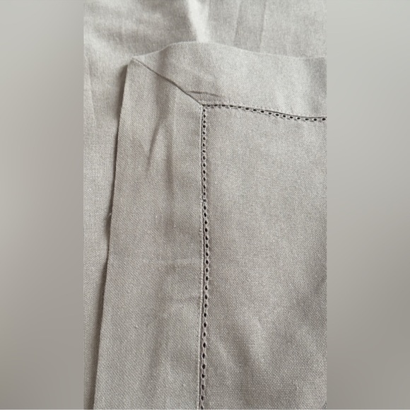 WILLIAMS SONOMA Charcoal Grey Rectangular Hemstitch Linen Table Cloth 96”x61” - Picture 6 of 10